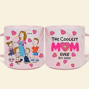 The Coolest Mom Ever Marble Mug - Personalized Gifts For Mom 01KAQN030425PA - Marble Mug - GoDuckee