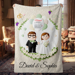 Romantic Couple Wedding Blanket Personalized Gifts For Couple 05OHDT250625 - Blanket - GoDuckee