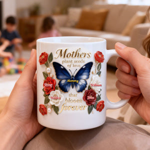 Floral Butterfly Mom And Kids Coffee Mug - Personalized Gifts For Mother's Day Coffee Mug 04TOMG250226 - Coffee Mug - GoDuckee
