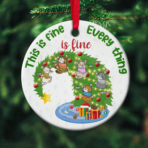 Everything Is Fine, Personalized Naughty Cat Ornament, Christmas Gift For Cat Lovers - Ornament - GoDuckee
