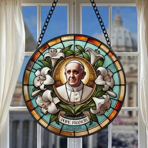 Honoring Pope Francis – Stained Glass Tribute 03HULU230425 - Ornament - GoDuckee