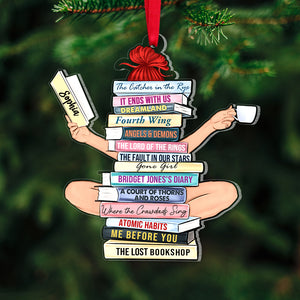 Gift For Book Lovers, Personalized Reading Girl Ornament, Christmas Gifts - Ornament - GoDuckee