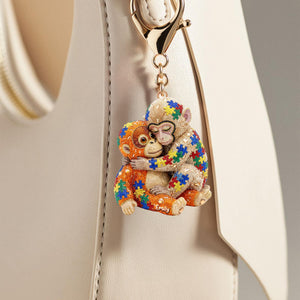 Autism Monkey Punch Keychain - Personalized Gift For Autism Mom 05naqn140326 - Keychains - GoDuckee