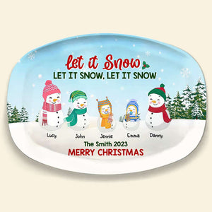 Let I Snow, Personalized Resin Plate, Gifts For Snow Family - Resin Plate - GoDuckee