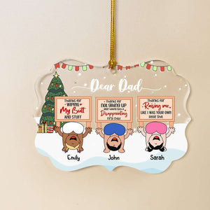Dear Dad, Gift For Dad, Personalized Acrylic Ornament, Baby Upside Down Ornament, Christmas Gift 06OHHN180823 - Ornament - GoDuckee