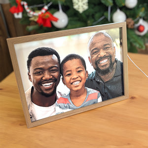 Gifts For Dad And Children, Personalized Light Picture Frame - Poster & Canvas - GoDuckee