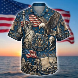 Proud American Anniversary Hawaiian Shirt – Personalized Gift for Patriots 03qhqn250226 - Hawaiian Shirts - GoDuckee