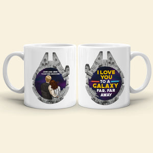 I Love You To A Galaxy, Couple Gift, Personalized White Mug, Couple Coffee Mug, Anniversary Gift 04QHQN011223HH-01 - Coffee Mug - GoDuckee