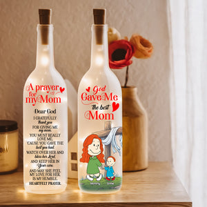 Personalized Bottle Lamp For Christian Mom, God Gave Us The Best Mom 01TGLU210225DA - Bottle Lamp - GoDuckee