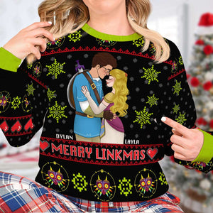Personalized Gifts For Couple Love Game Christmas Ugly Sweater 04TGLU091124HG - Ugly Christmas Sweater - GoDuckee