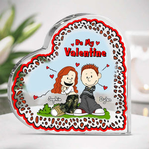 Personalized Gifts For Couples Valentine Heart Plaque Y2K Style Couples 05KALU060125HG - Shaped Plaques - GoDuckee
