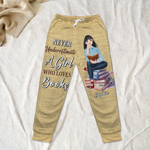 Personalized Gifts For Book Lovers Sweatpants 03ohtn171224pa Never Underestimate A Girl Who Loves Books - Shorts and Pants - GoDuckee