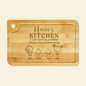 Nana's Kitchen I Don't Spoil My Grandkids I'm Just Very Accommodating-Personalized Engraved Cutting Board -Gift For Grandma- Grandma Cutting Board - Home Decor - GoDuckee