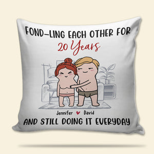 Fond-Ling Each Other, Gift For Couple, Personalized Pillow, Funny Couple Pillow, Couple Gift - Pillow - GoDuckee