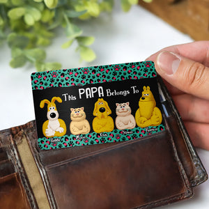Personalized Gifts For Dad Aluminum Wallet Card Dad With Furry Babies 02KALU210125PA - Wallet Card - GoDuckee
