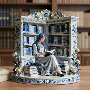 Reading Girl Acrylic Plaque – Personalized Gifts For Book Lovers 01naqn191225 - Shaped Plaques - GoDuckee