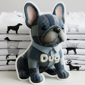 Cute Denim Dog Custom Shape Pillow - Personalized Gifts For Dog Lovers 01pgta021225 - Pillow - GoDuckee