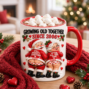 Naughty Old Santa Couple Accent Mug - Personalized Christmas Gifts For Couples 01todh211026 - Coffee Mug - GoDuckee