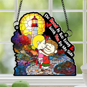 Personalized Gifts For Couples Suncatcher Ornament Hugging Cartoon Couple 01KALU110125HG - Ornament - GoDuckee