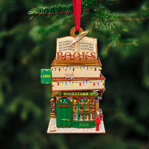 Personalized Bookstore Ornament, Christmas Acylic Ornament, Gift For Book Lover - Ornament - GoDuckee