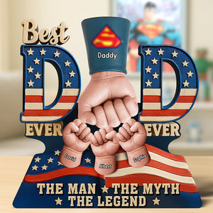 Super Dad's Fist Bump Acrylic Plaque - Personalized Gifts For Father 05HUQN200525 - Shaped Plaques - GoDuckee