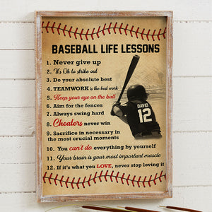 Personalized Gifts For Baseball Lover Canvas Print Baseball Life Lessons 02QHTN070225 - Poster & Canvas - GoDuckee