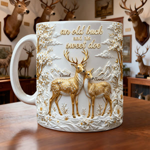 Precious Deer & Doe Couple Coffee Mug, Personalized Gifts For Couple 05qhlu210126 - Coffee Mug - GoDuckee