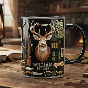 Hunting Black Coffee Mug - Personalized Gifts For Hunting Lovers 01kita171225 - Coffee Mug - GoDuckee