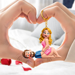 Naughty Couple Keychain - Personalized Gifts For Couples 02naqn150126 - Keychains - GoDuckee