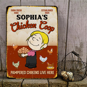 Personalized Gifts For Farmers Metal Sign 01totn180225hg Chicken Coop Pampered Chickens Live Here - Metal Signs - GoDuckee