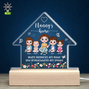 Grandma's Home Where Memories Are Made And Grandchildren Are Spoiled- Personalized Led Light- Gift For Grandma- Grandma Led Light - Led Night Light - GoDuckee