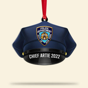 Gift For Policeman, Personalized Ornament, Custom Photo Upload Police Hat, Christmas Gift - Ornament - GoDuckee