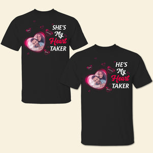My Heart Taker, Personalized Couple Shirts GRER2005, Couple's Matching Shirts With Upload Image - Shirts - GoDuckee