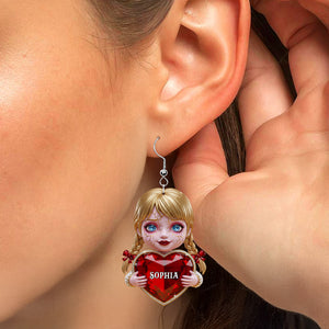 Personalized Horror Characters Acrylic Earrings 04ohtn130625 - Earrings - GoDuckee