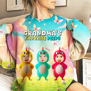 Custom Photo Gifts For Grandma Shirt 01tglu120325 Grandma's Favorite Peeps - AOP Products - GoDuckee