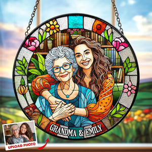 Custom Photo Gifts For Grandma Stained Glass Grandma Sunflower 04DTDT050325 - Ornament - GoDuckee