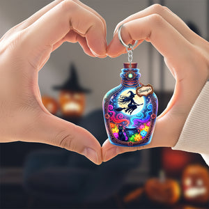 Mystical Witch Flying Keychain - Personalized Gifts For Witch Lovers 06pgqn160725 - Keychains - GoDuckee