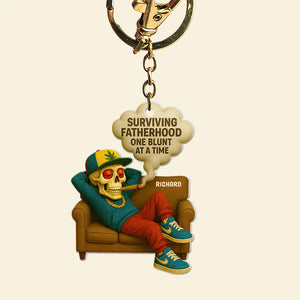 Fatherhood Keychain Personalized Gifts For Dad 04TOQN200525 - Keychains - GoDuckee