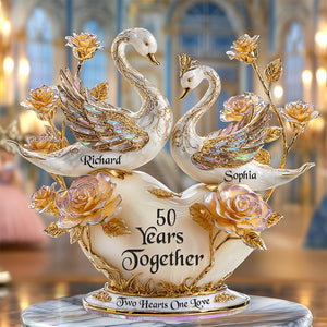Swan Couple Plaque - Personalized Gifts For Couple 04tgqn300525 - Shaped Plaques - GoDuckee