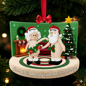 Funny Crochet Old Couple Ornament - Personalized Gifts For Couples 05NALU231025 - Ornament - GoDuckee
