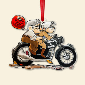 Fun Couple On Motorcycle Personalized Acrylic Ornament, Gift For Biker Couple 01QHPO131123 - Ornament - GoDuckee