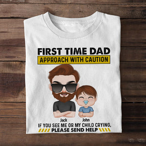 First Time Dad- Gift For Dad-Personalized Shirt-Dad Shirt - Shirts - GoDuckee