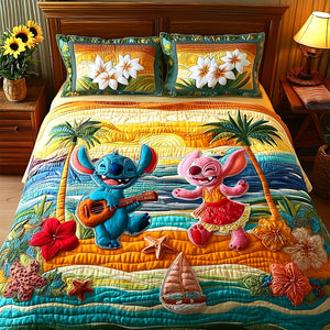 Tropical Beach - Personalized Gifts For Couple Quilt Bedding Set 03tgtn300625 - Blanket - GoDuckee