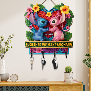 Couple Together Wood Key Hanger 03qhpu220525 - Personalized Gifts For Couple - Wood Sign - GoDuckee