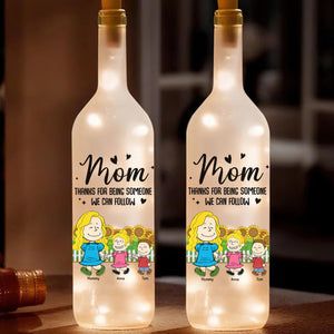 Personalized Gifts For Mom Bottle Lamp 05totn210225hh Mom Thanks For Being Someone We Can Follow - Bottle Lamp - GoDuckee