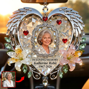 Miss The Angel In Heaven Car Hanging Ornament, Personalized Keepsake To Remember Loved One 04qhqn120126 - Ornament - GoDuckee