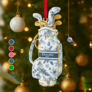 Golf Bag Toile de Jouy Custom Shape Acrylic Ornament - Personalized Gift For Golf Lover Ornament 05PGMG300925 - Ornament - GoDuckee