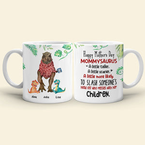 Mommysaurus, Gift For Mom, Personalized Mug, Dinosaur Mom And Kid Mug, Mother's Day Gift - Coffee Mug - GoDuckee