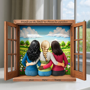 Friends Are The Family We Choose Acrylic Plaque - Personalized Gifts For Besties 01QHLU280525 - Shaped Plaques - GoDuckee