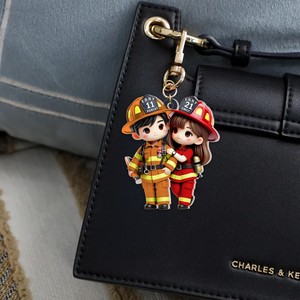 Personalized Gifts For Couple Keychain Firefighter Couple 03ohpu060225 - Keychains - GoDuckee